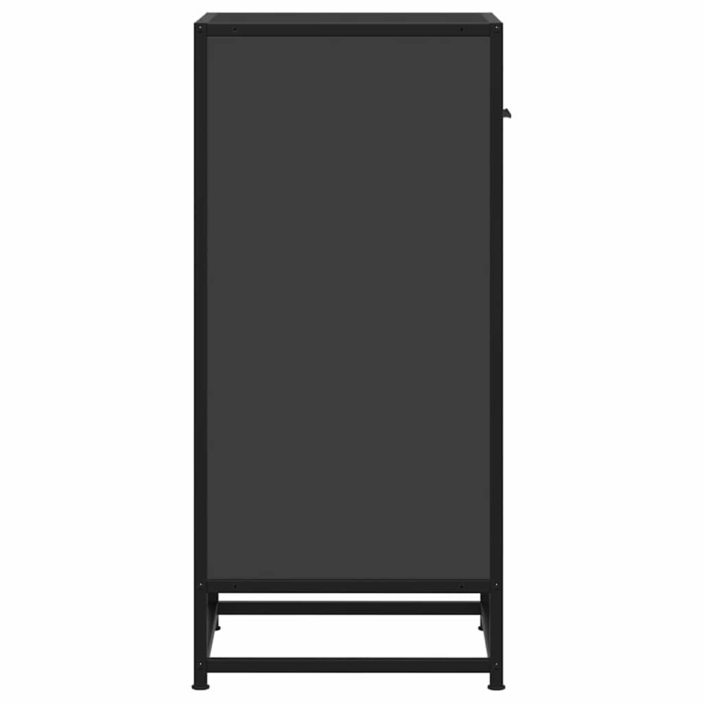 Komoda crna 35,5 x 35 x 76 cm konstruirano drvo i metal