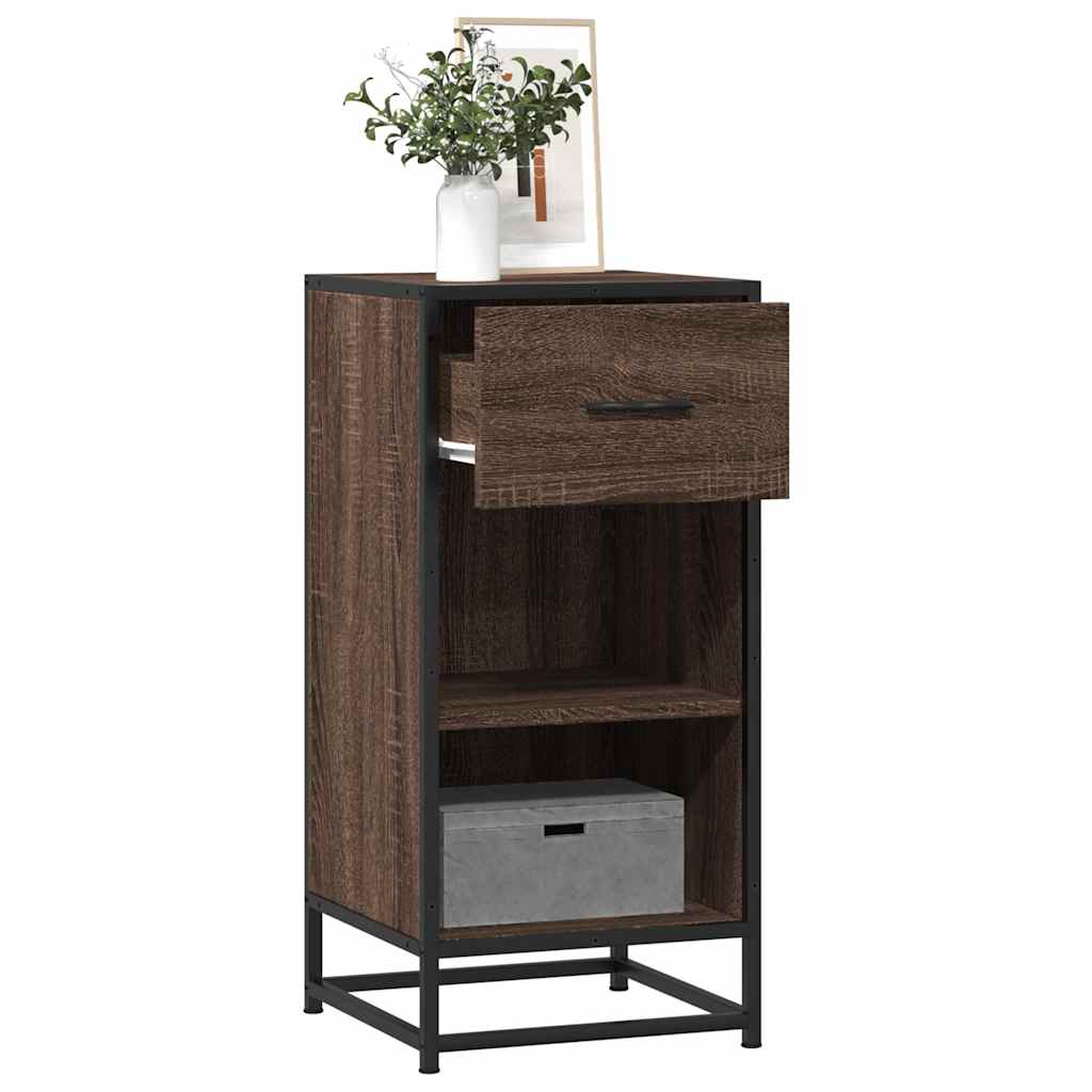 Komoda boja hrasta 35,5x35x76 cm konstruirano drvo i metal
