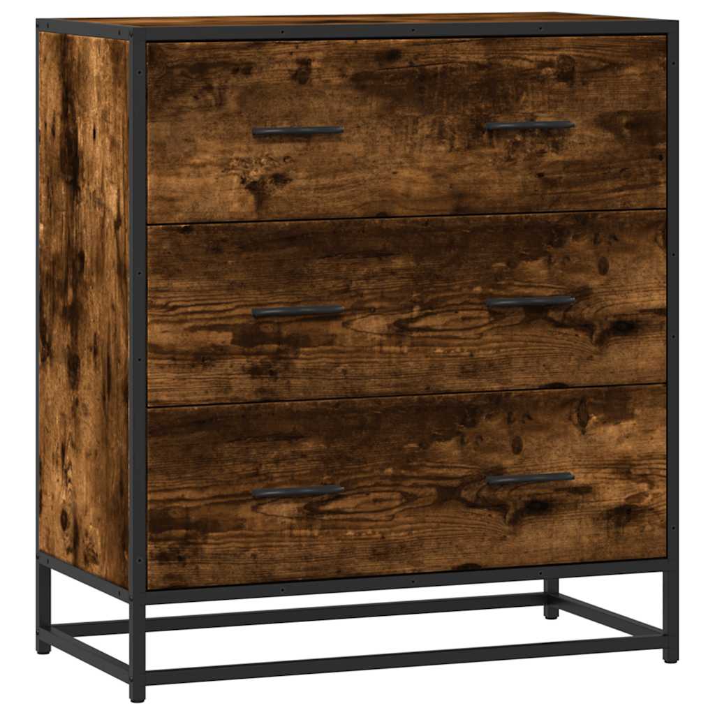 Komoda boja hrasta 68x35x76 cm konstruirano drvo i metal