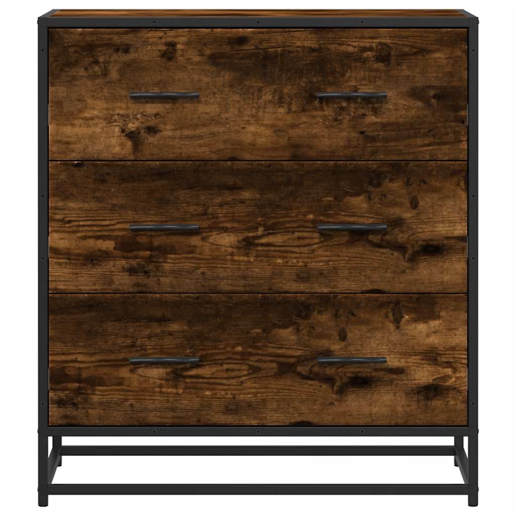 Komoda boja hrasta 68x35x76 cm konstruirano drvo i metal