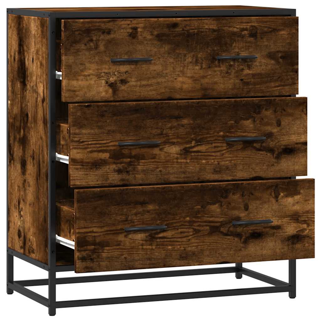 Komoda boja hrasta 68x35x76 cm konstruirano drvo i metal
