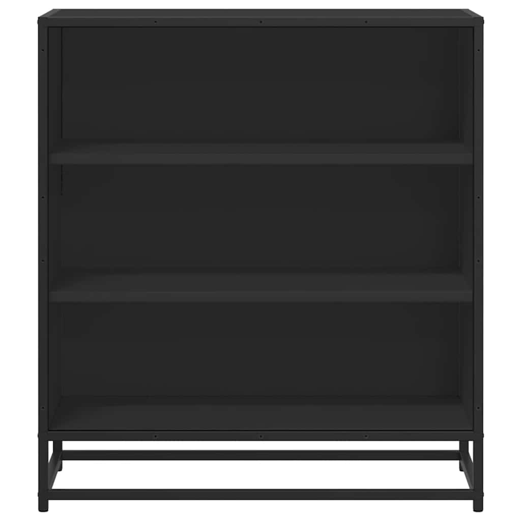 Komoda crna 68x35x76 cm konstruirano drvo i metal