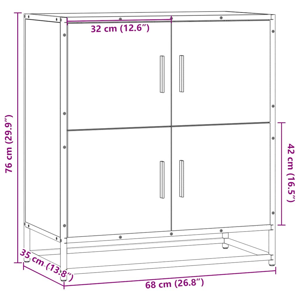 Komoda boja hrasta sonome 68x35x76 cm konstruirano drvo