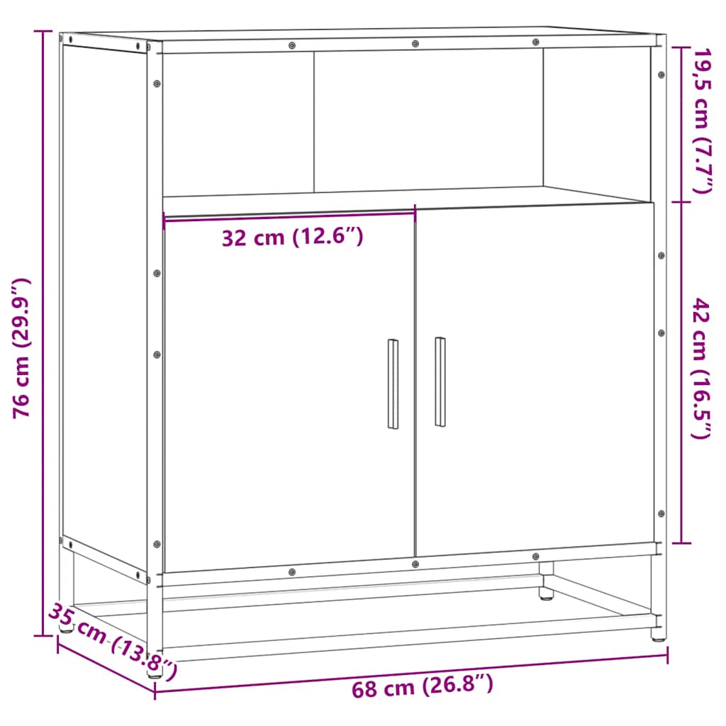 Komoda boja hrasta sonome 68x35x76 cm konstruirano drvo