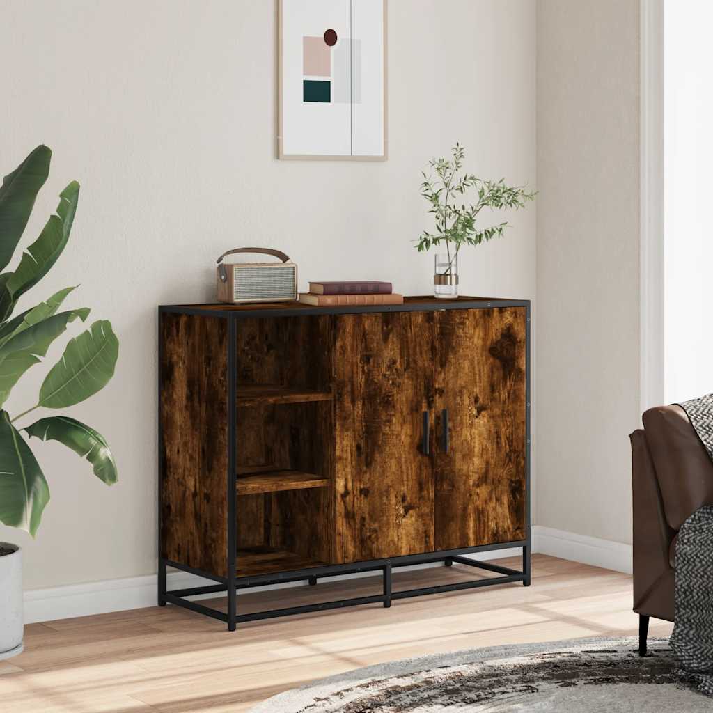 Komoda dimljeni hrast 92x35x76 cm konstruirano drvo