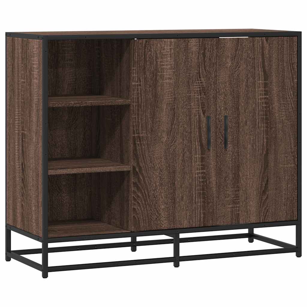 Komoda smeđi hrast 92x35x76 cm izrađeno drvo