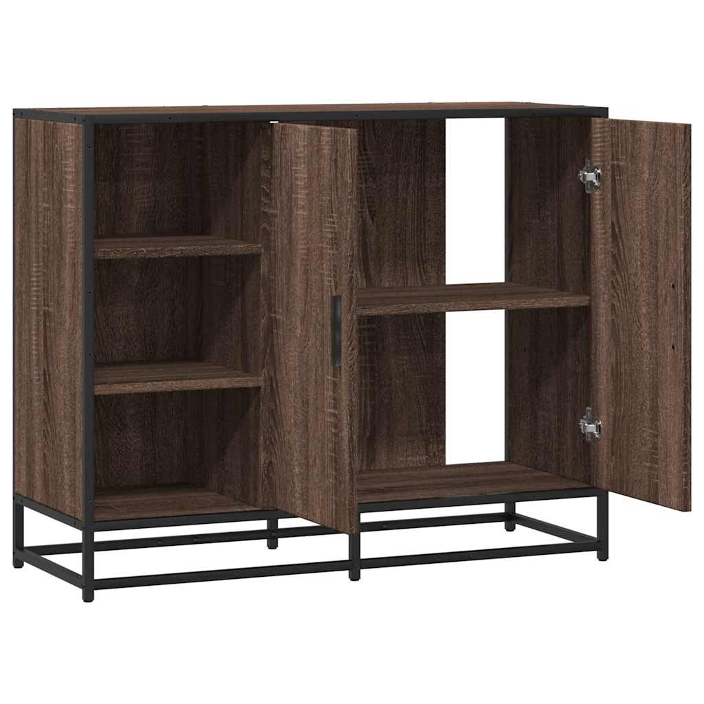 Komoda smeđi hrast 92x35x76 cm izrađeno drvo