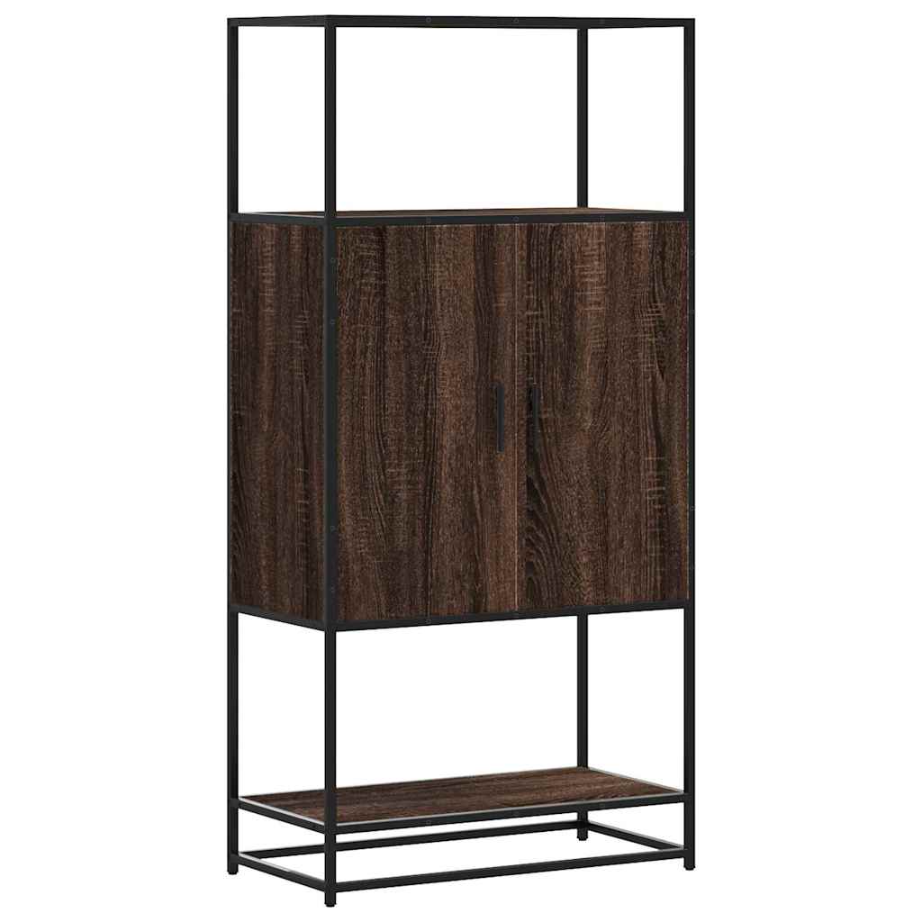 Visoka ploča smeđi hrast 68x35x139 cm Konstruirano drvo i metal
