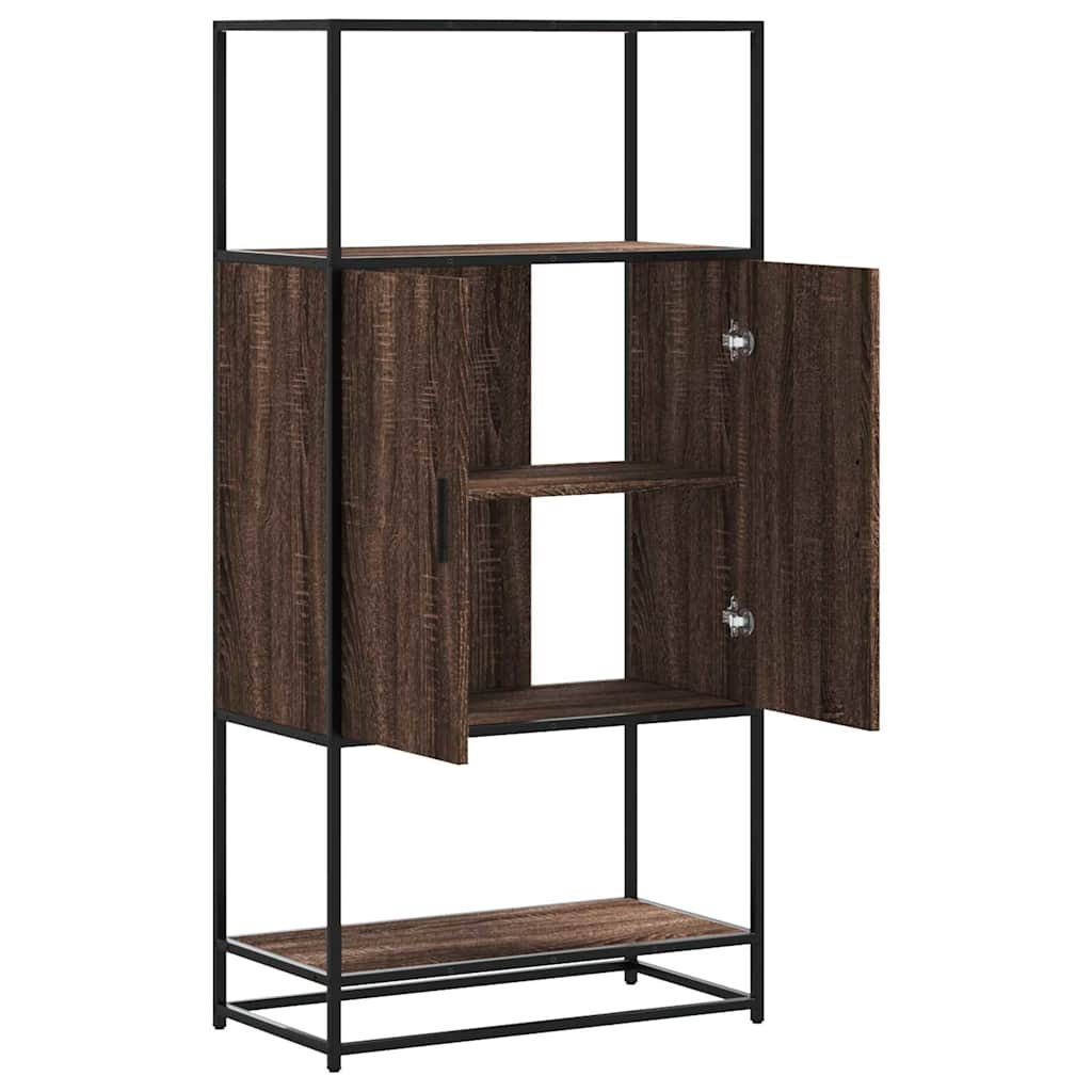 Visoka ploča smeđi hrast 68x35x139 cm Konstruirano drvo i metal