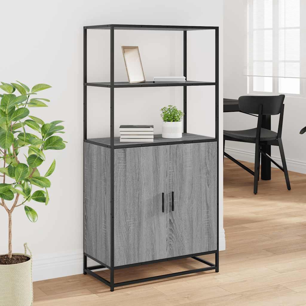 Visoka ploča siva Sonoma 68x35x139 cm Konstruirano drvo i metal