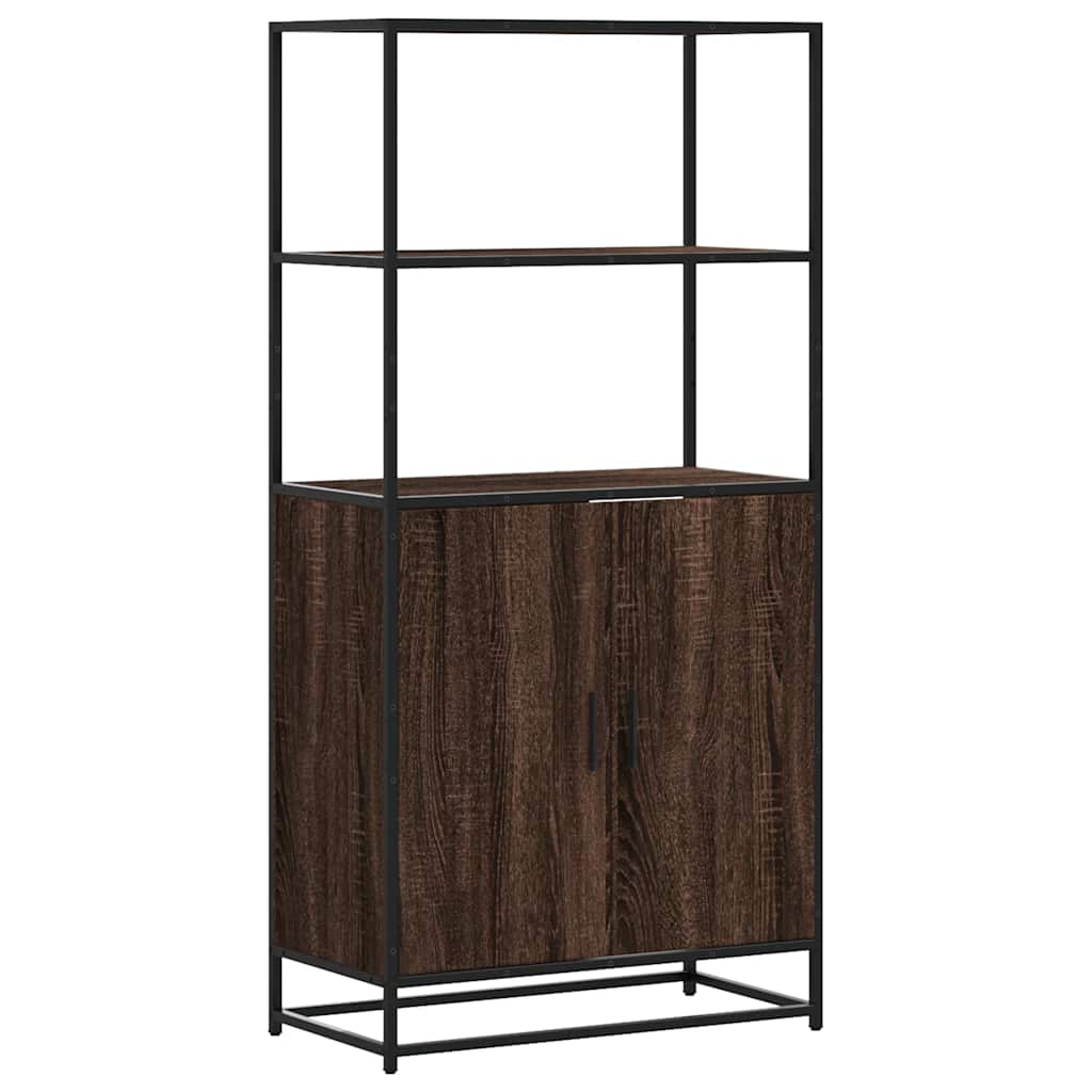 Visoka ploča smeđi hrast 68x35x139 cm Konstruirano drvo i metal