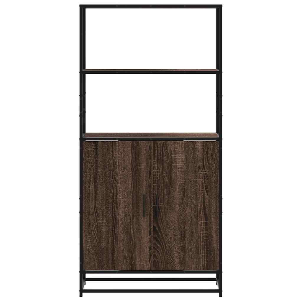 Visoka ploča smeđi hrast 68x35x139 cm Konstruirano drvo i metal