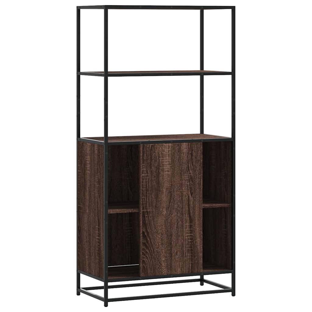 Visoka ploča smeđi hrast 68x35x139 cm Konstruirano drvo i metal