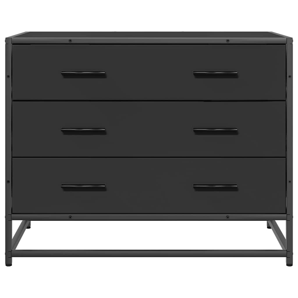 Ormar s ladicama crni 70x41x56 cm izrađeno drvo