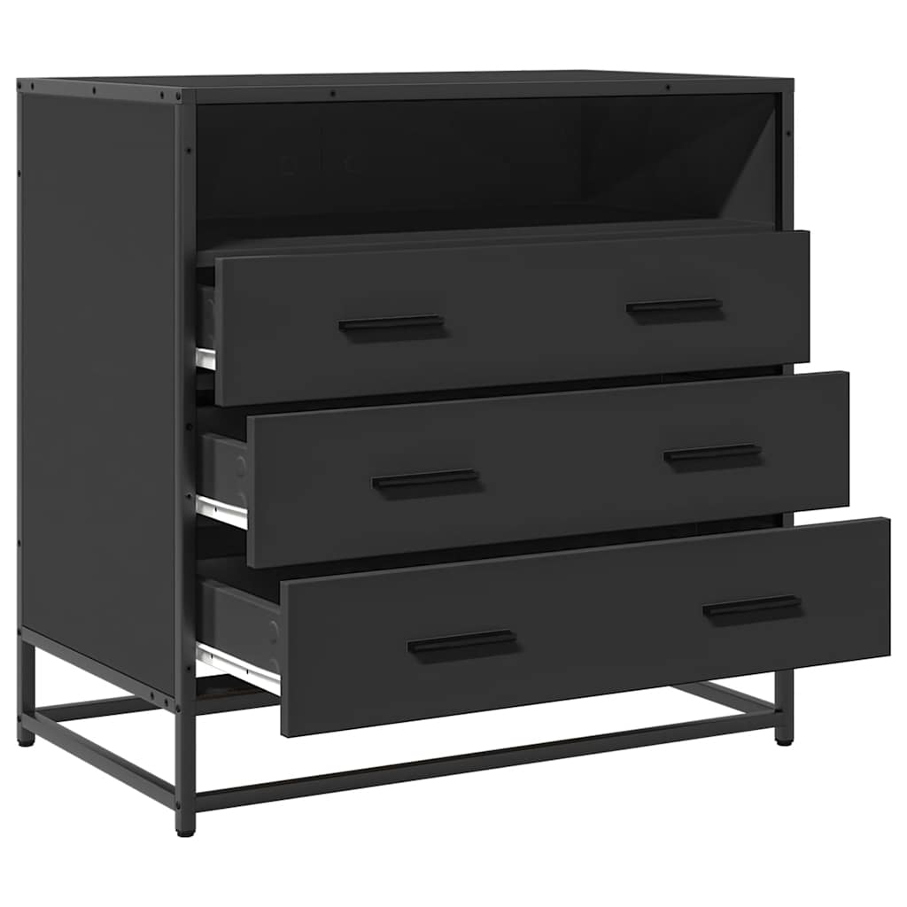 Ormar s ladicama crni 70x41x70 cm izrađeno drvo