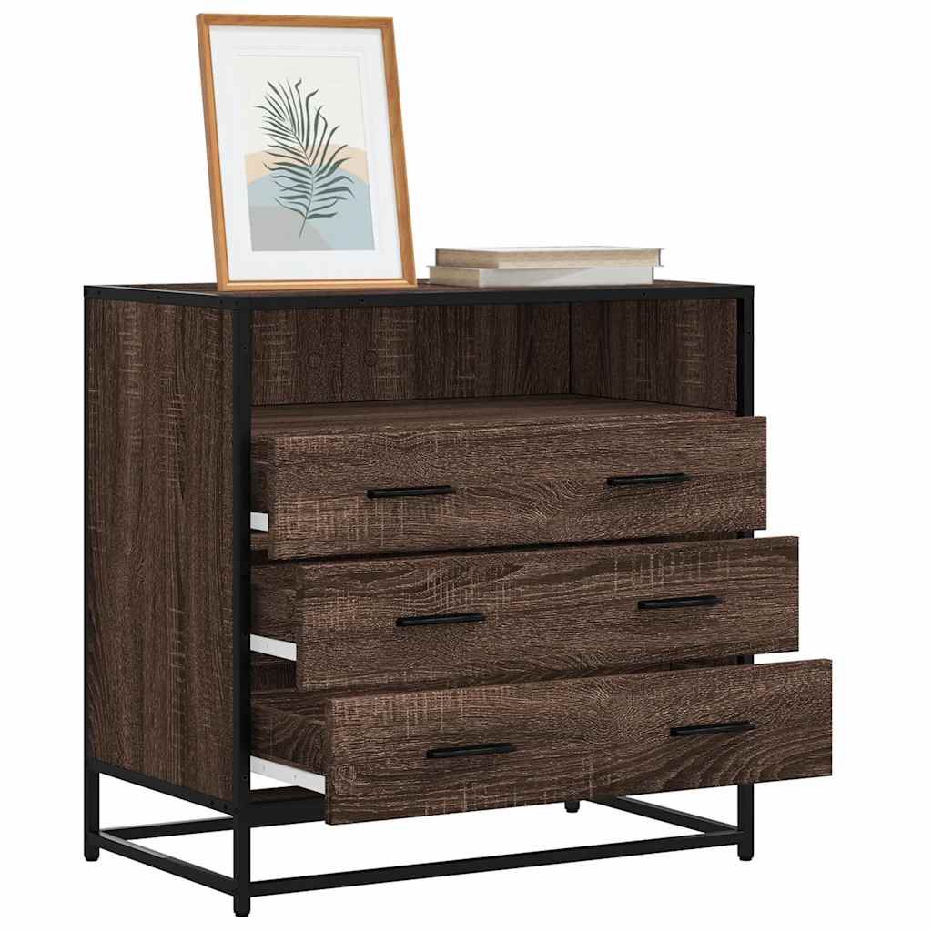 Ormar s ladicama smeđi hrast 70x41x70 cm izrađeno drvo