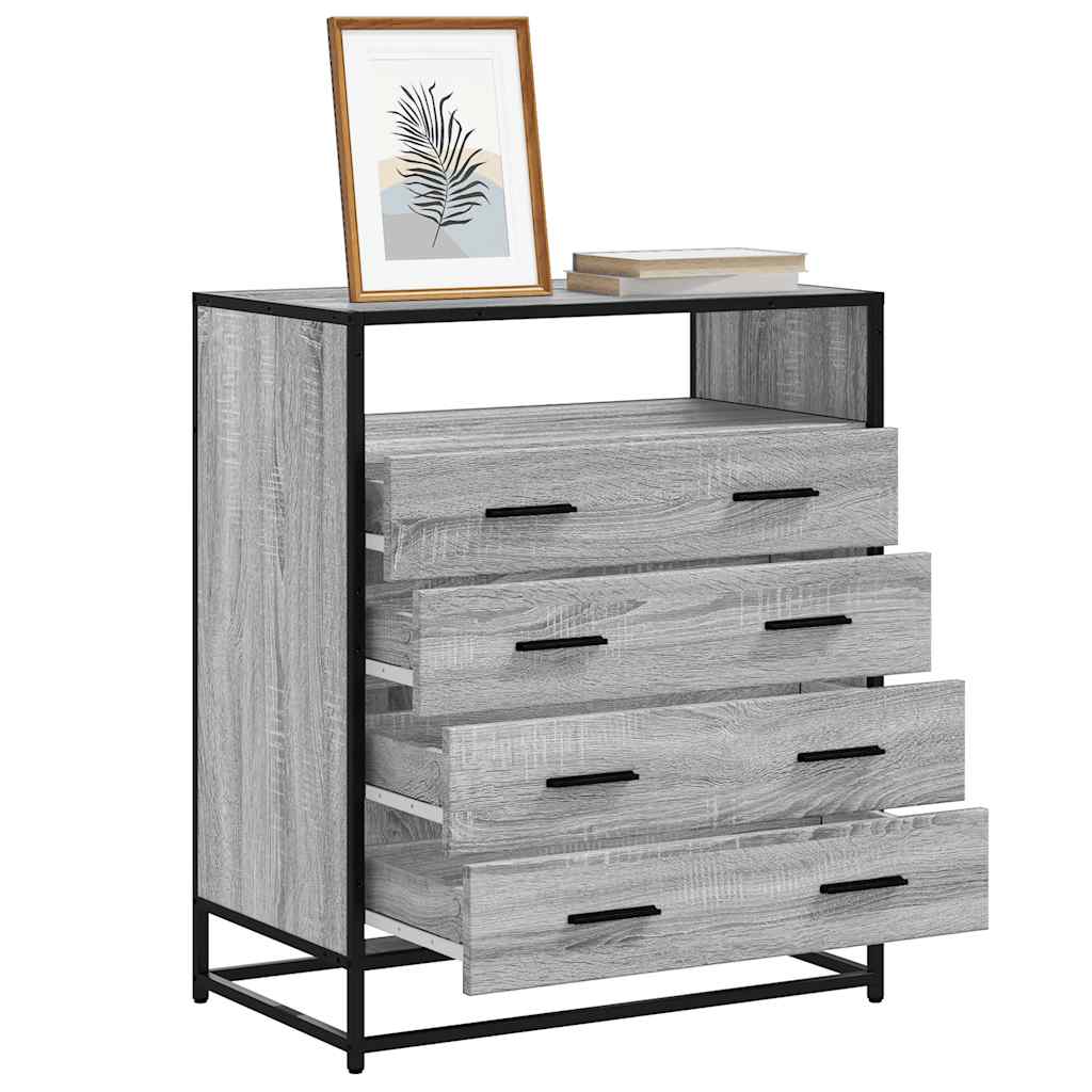 Ormarić s ladicama Sivi Sonoma 70x41x83,5 cm Konstruirano drvo