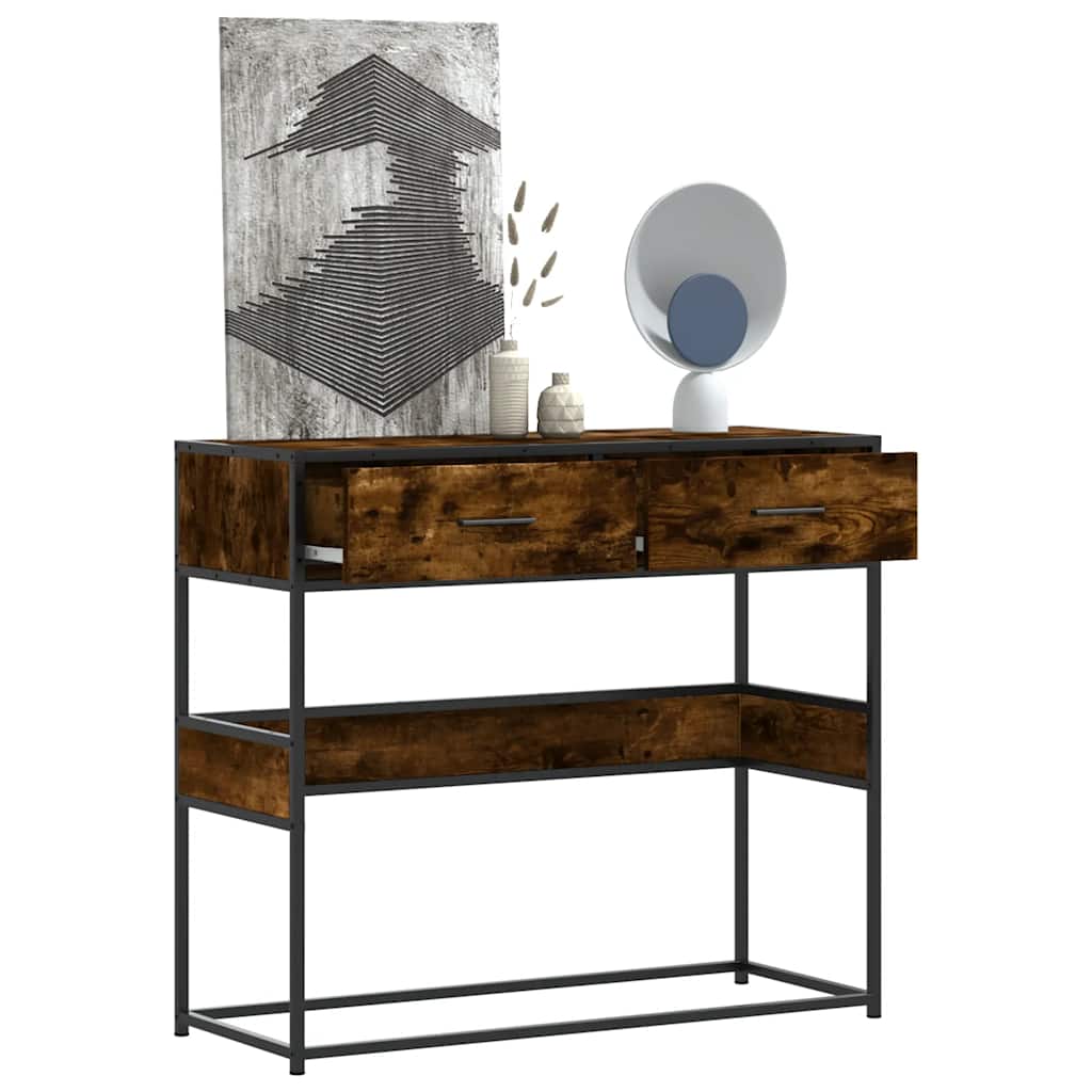 Konzolni stol boja hrasta 90x35x80 cm konstruirano drvo