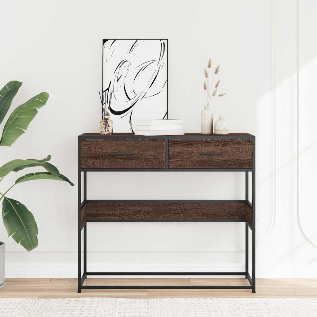 Konzolni stol boja hrasta 90x35x80 cm konstruirano drvo