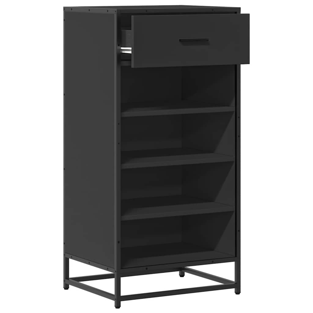 Stalak za cipele crni 48x38x97,5 cm izrađeno drvo
