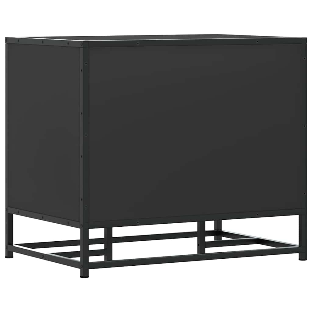 Klupa za cipele crna 60x40x53,5 cm izrađena od drveta i metala