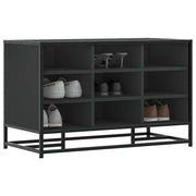 Klupa za cipele crna 84x40x53,5 cm Konstruirano drvo i metal