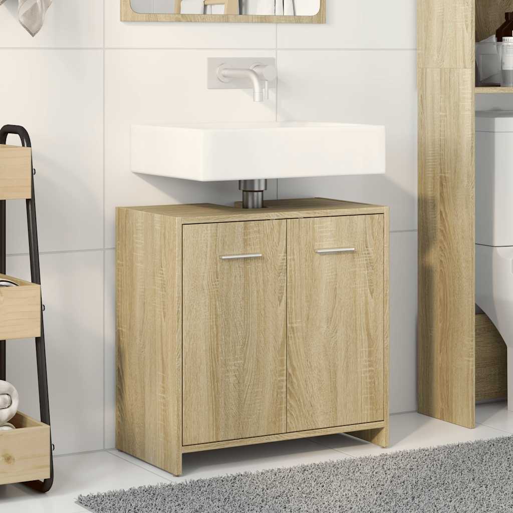 Ormarić za umivaonik boja hrasta 60x33x60 cm konstruirano drvo Smeđa