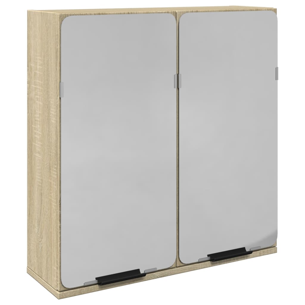 Kupaonski ormarić s ogledalom boja hrasta 64,5x20x66,5 cm drvo