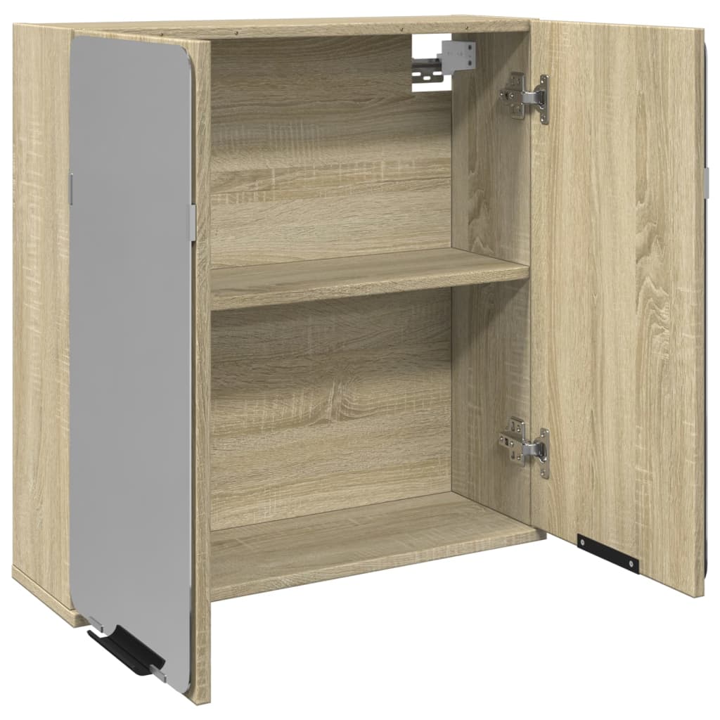 Kupaonski ormarić s ogledalom boja hrasta 64,5x20x66,5 cm drvo