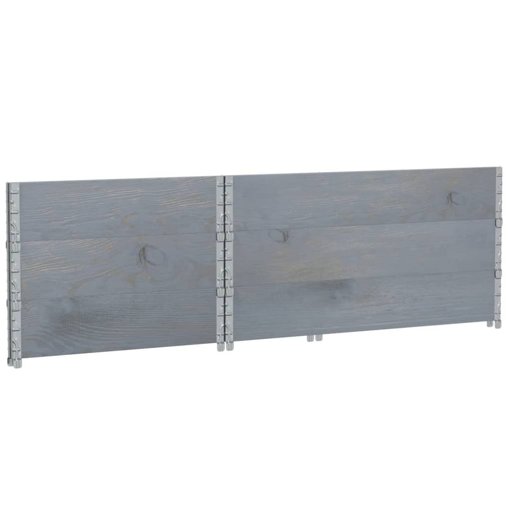Okviri za palete 3 kom sivi 120 x 80 cm od masivne borovine
