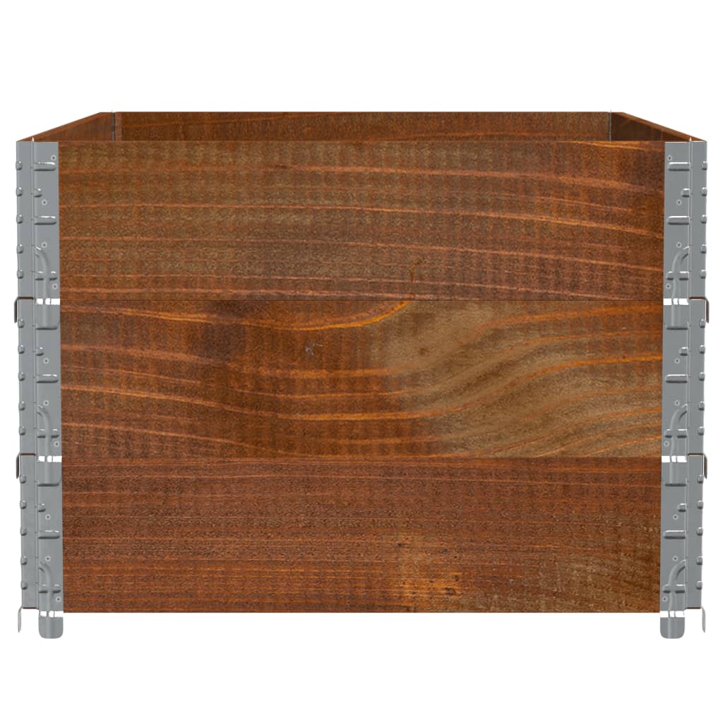 Okviri za palete 3 kom smeđi 120 x 80 cm od masivne borovine