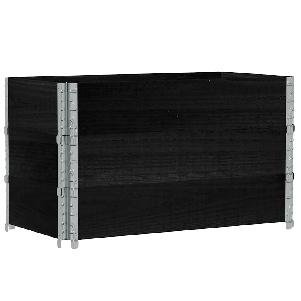 Okviri za palete 3 kom crni 100 x 50 cm od masivne borovine