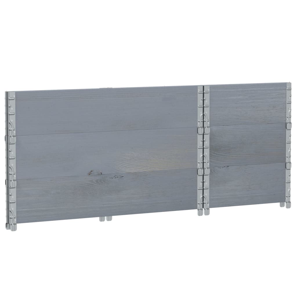 Okviri za palete 3 kom sivi 100 x 50 cm od masivne borovine