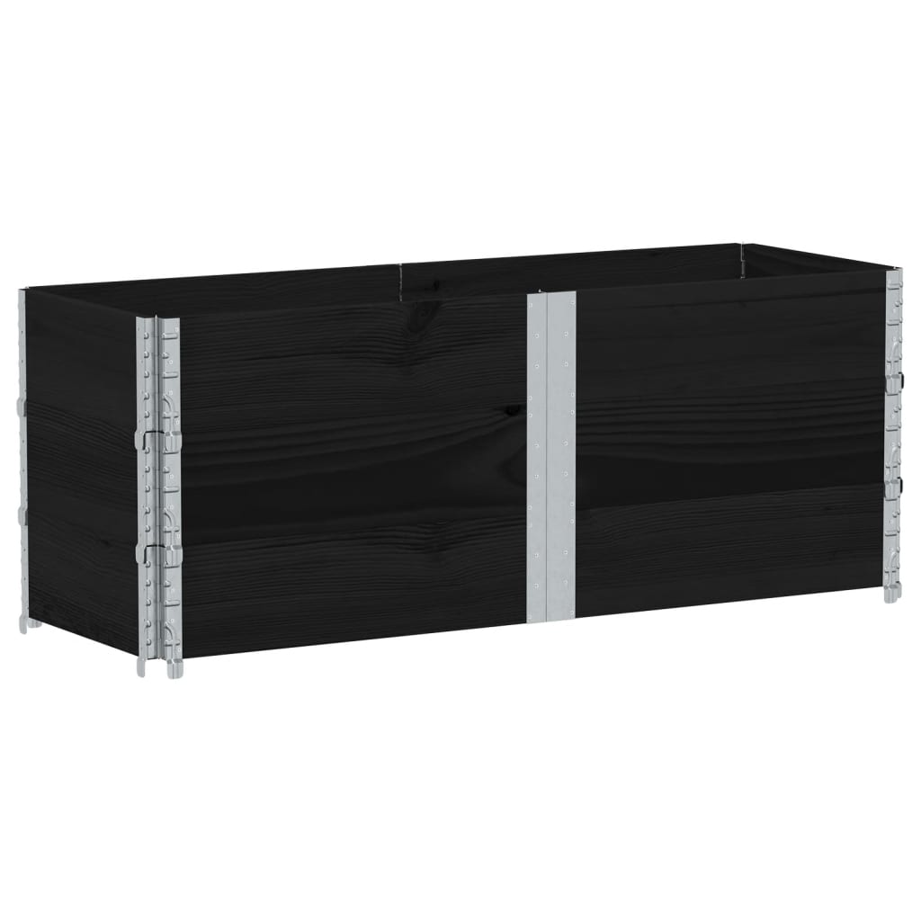 Okviri za palete 3 kom crni 150x50 cm od masivne borovine