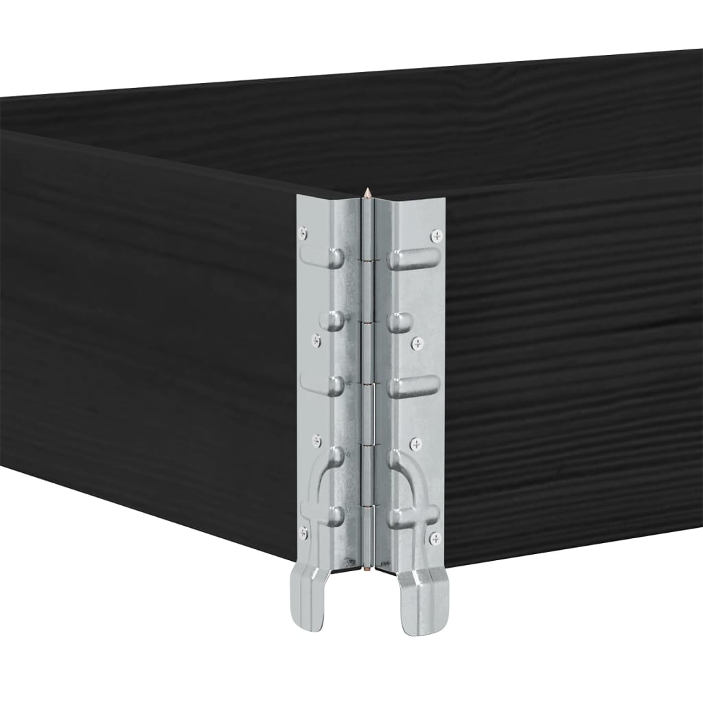 Okviri za palete 3 kom crni 150x50 cm od masivne borovine