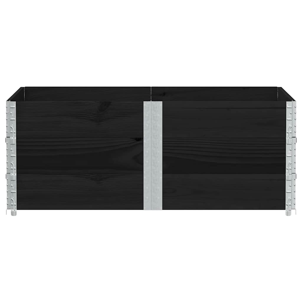 Okviri za palete 3 kom crni 150x100 cm od masivne borovine