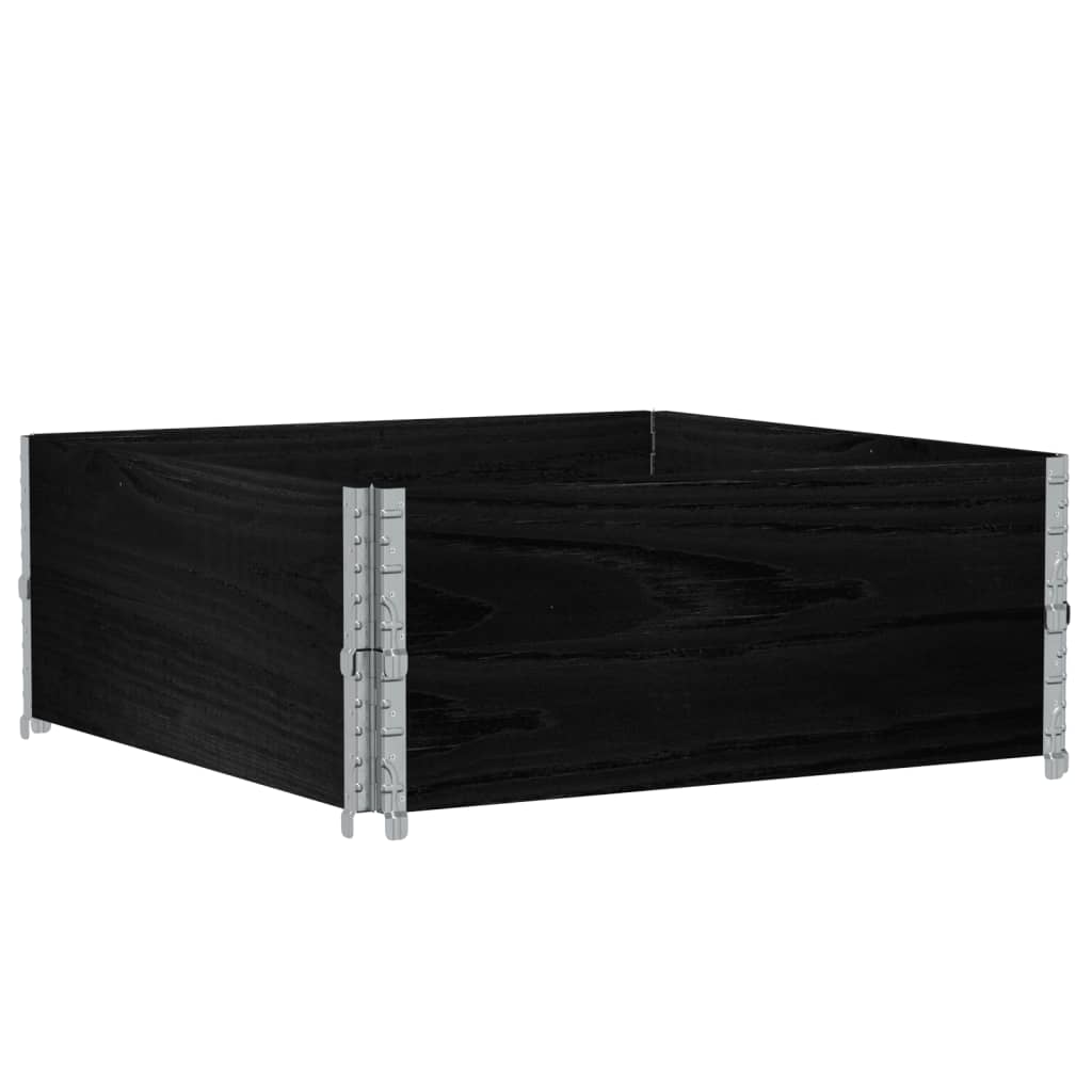 Vrtna sadilica crna 100x100 cm od masivne borovine