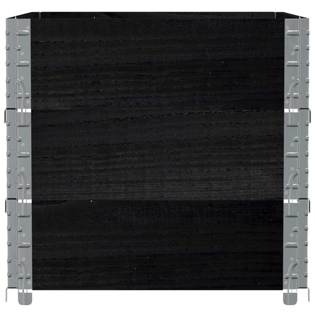 Vrtna sadilica crna 80x60 cm od masivne borovine