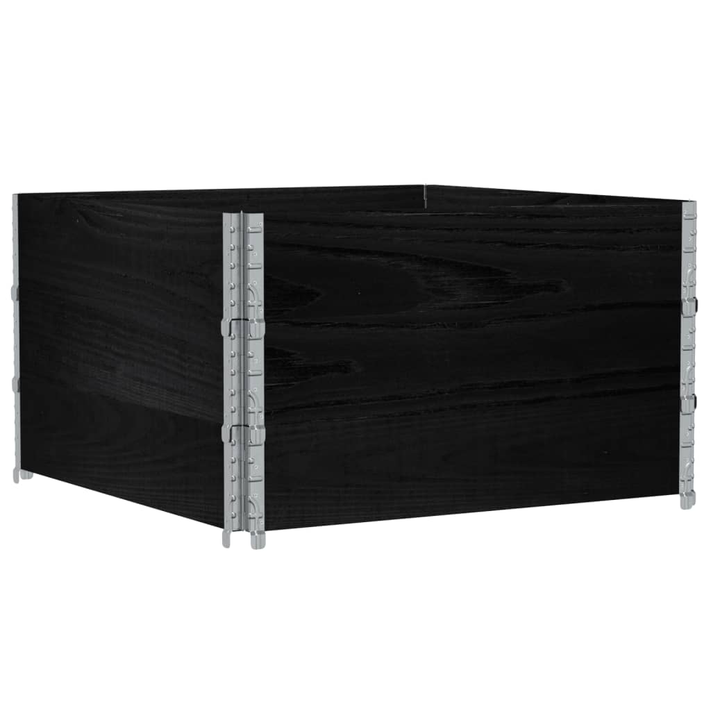 Vrtna sadilica crna 100x100 cm od masivne borovine