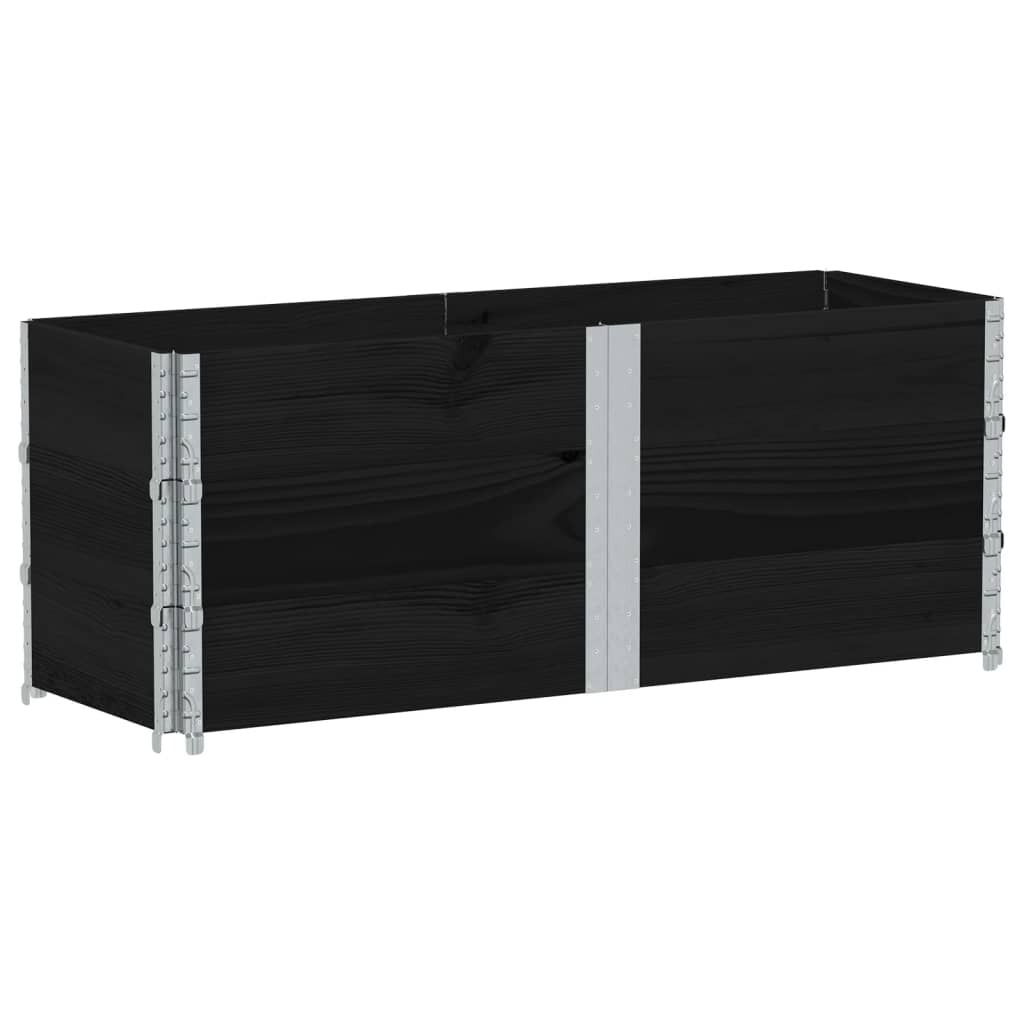 Vrtna sadilica crna 150x50 cm od masivne borovine