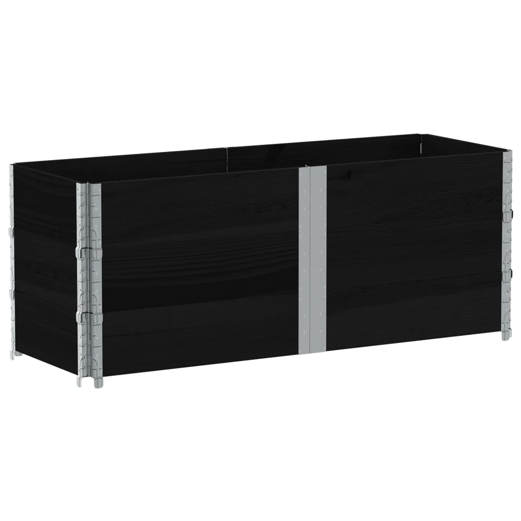 Vrtna sadilica crna 150x50 cm od masivne borovine