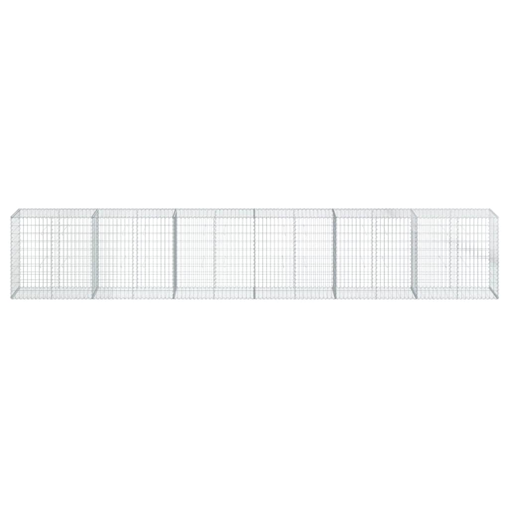 Gabionska košara s poklopcem 600x50x100 cm pocinčano željezo