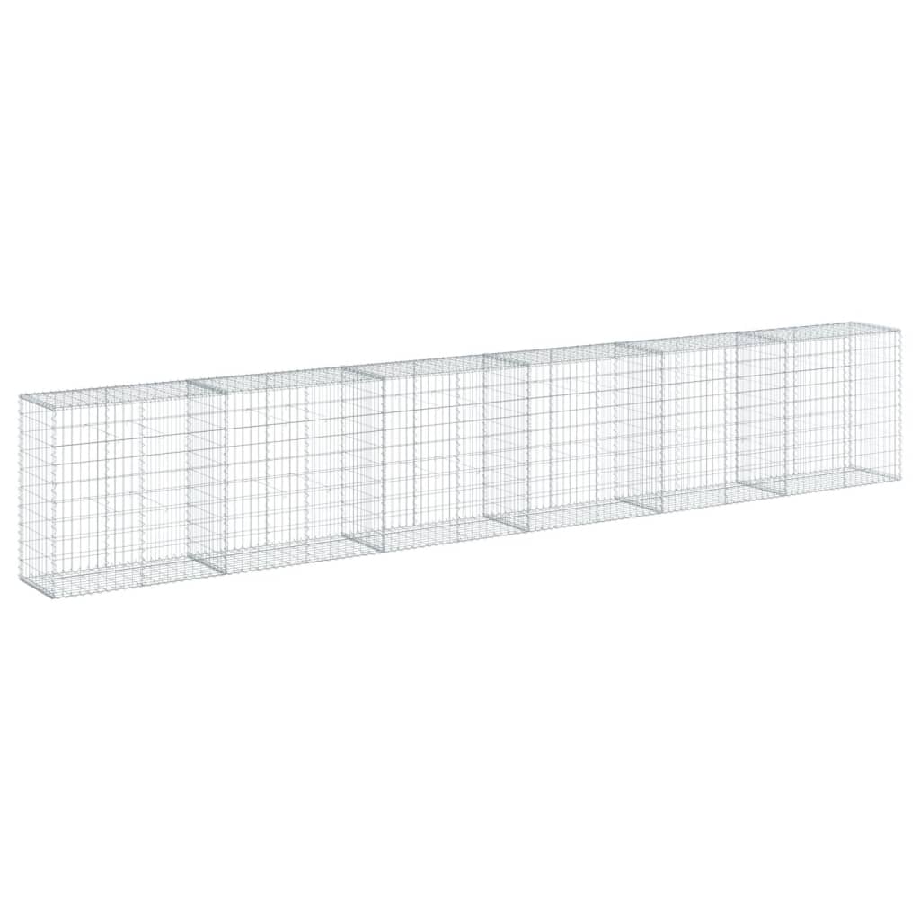 Gabionska košara s poklopcem 600x50x100 cm pocinčano željezo