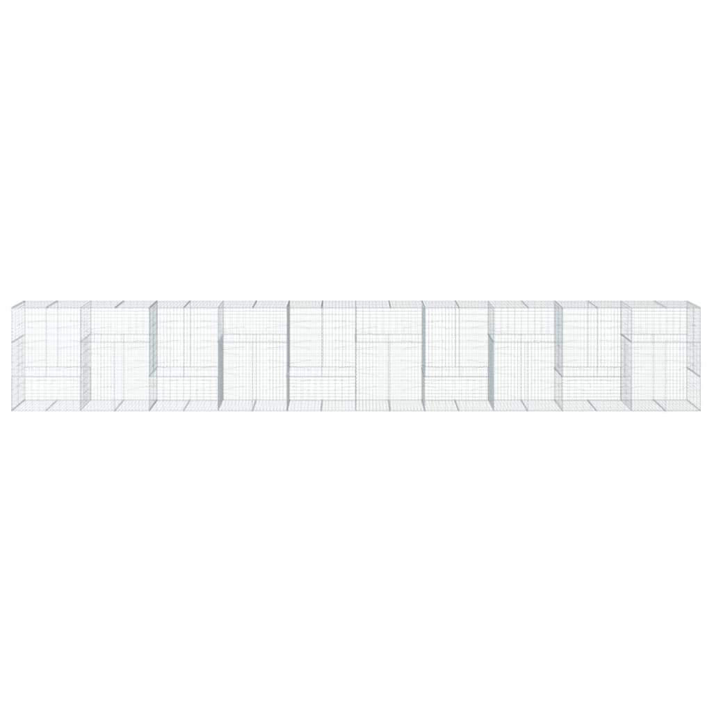 Gabionska košara s poklopcem 1000x100x150 cm pocinčano željezo