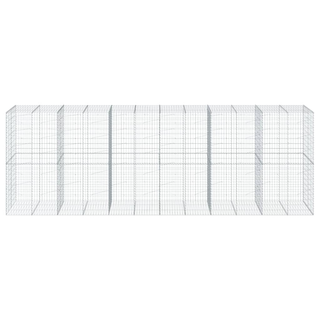 Gabionska košara s poklopcem 600x100x200 cm pocinčano željezo