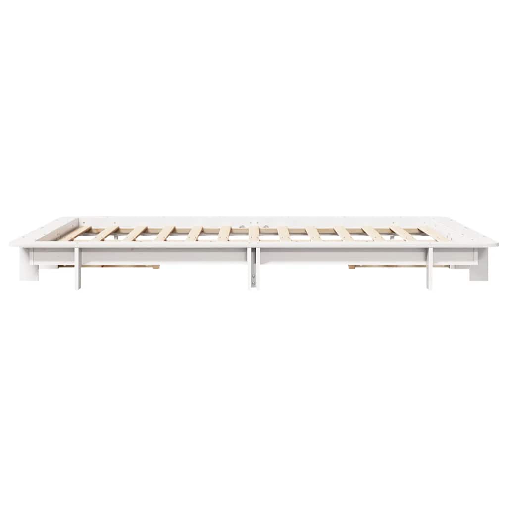 Okvir kreveta bez madraca bijeli 120 x 200 cm masivna borovina