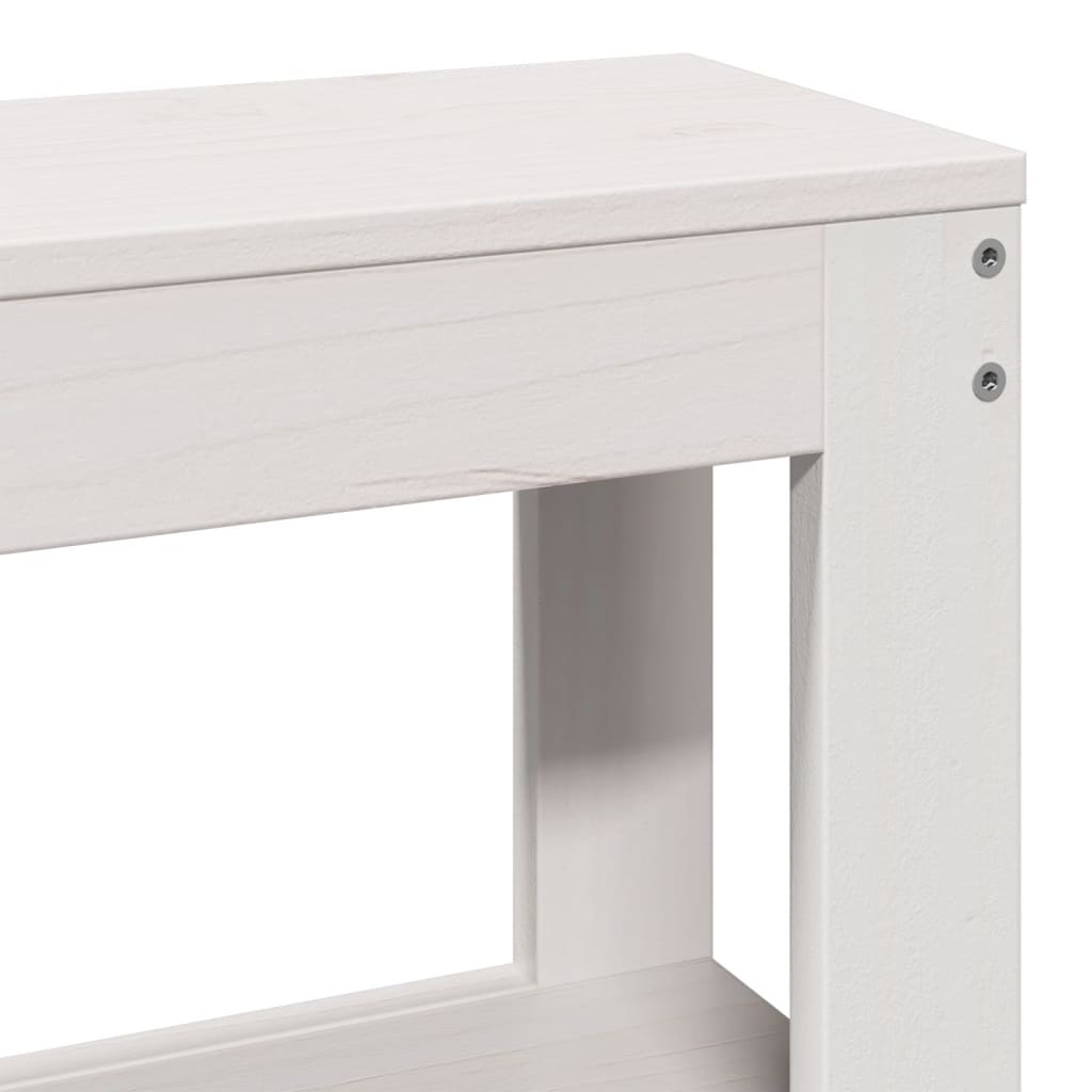 Uzglavlje s policama bijeli 150 cm od masive borovine
