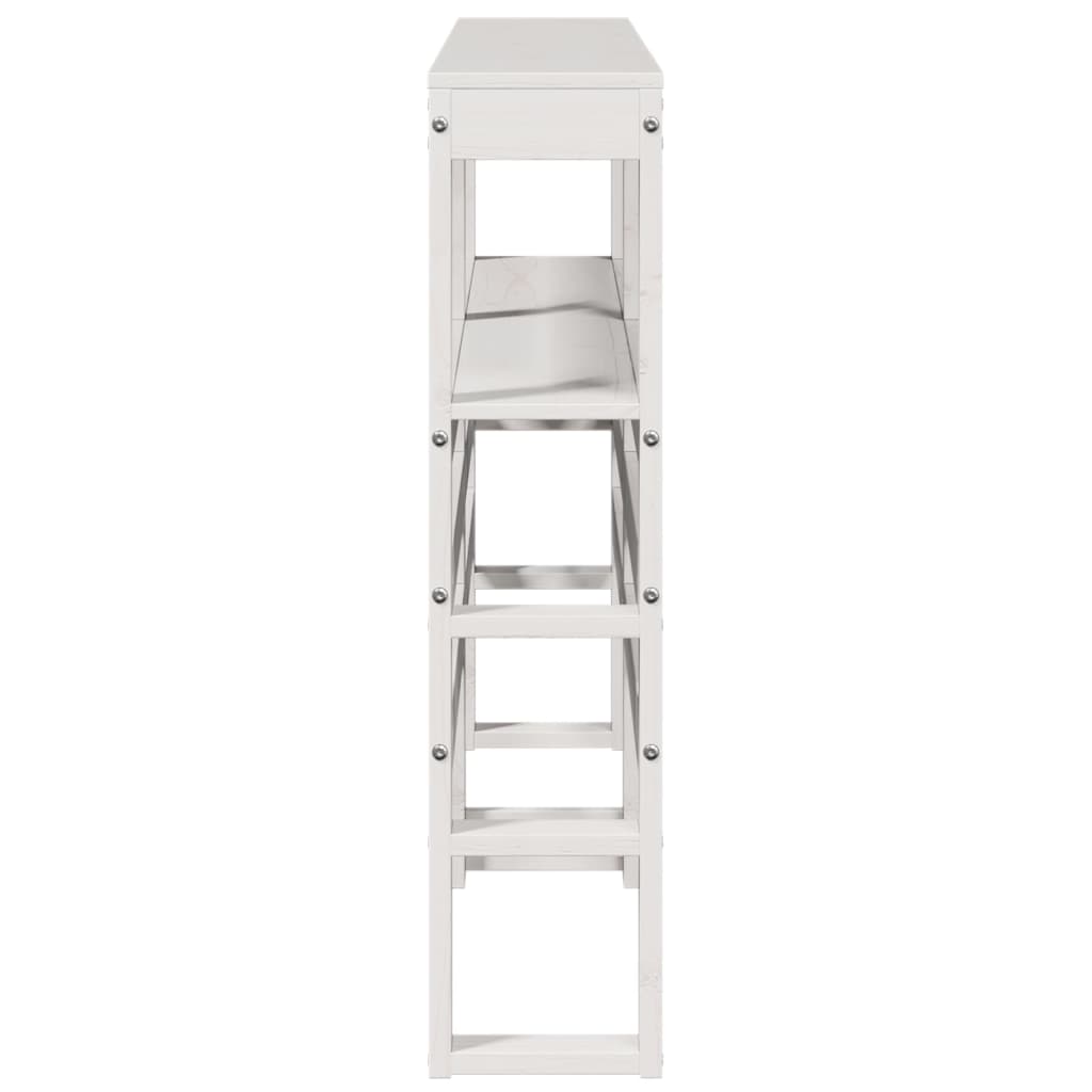 Uzglavlje s policama bijeli 120 cm od masive borovine