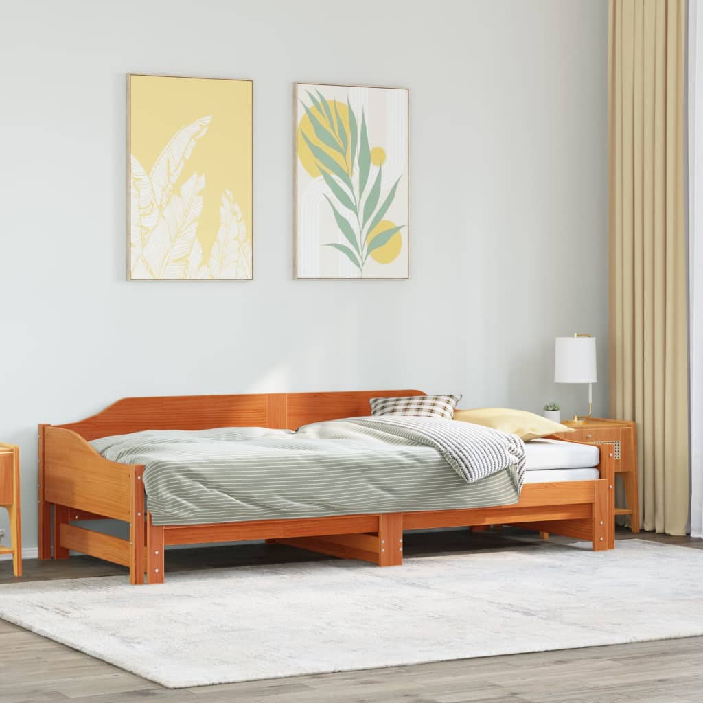 Dnevni krevet na razvlačenje voštano smeđi 80x200 cm