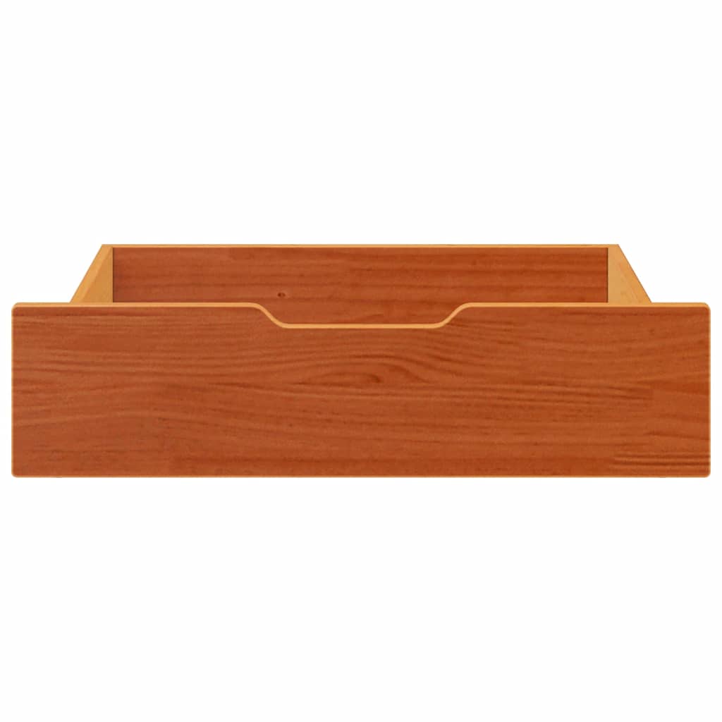 Ladice ispod kreveta 2 kom voštano smeđe 75x55x17cm od borovine